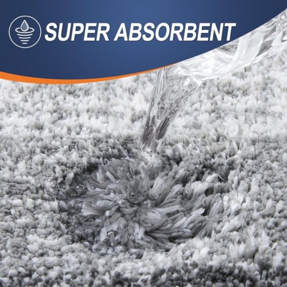 New 3-Piece Bathroom Rug Set, Soft Absorbent Microfiber, Non-Slip, Grey - Picture 4 of 9